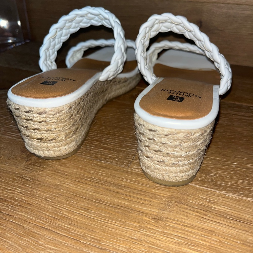 White Mountain Braided Wedge Sandals Espadrille 8.5 - Picture 5 of 7